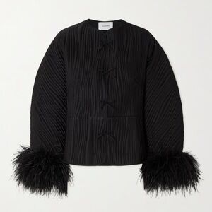Daily Sleeper black Feather Cuff coat